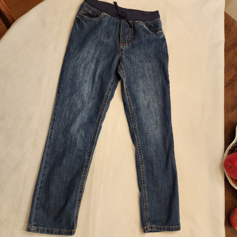 Kids Pant, Boys Carter's Drawstring Pull-On Denim Jeans, 8/8A, Blue